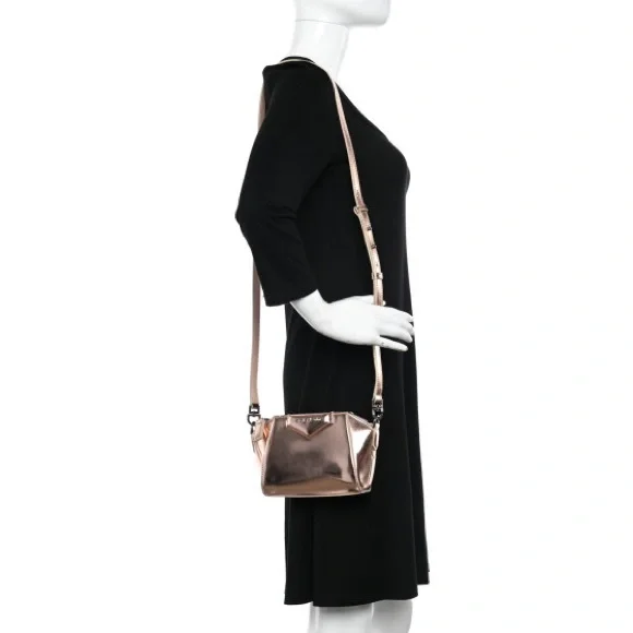 Givenchy💎Polyurethane Nano Antigona Crossbody✨Light Patent Leather Rose Gold✨ - Picture 4 of 13
